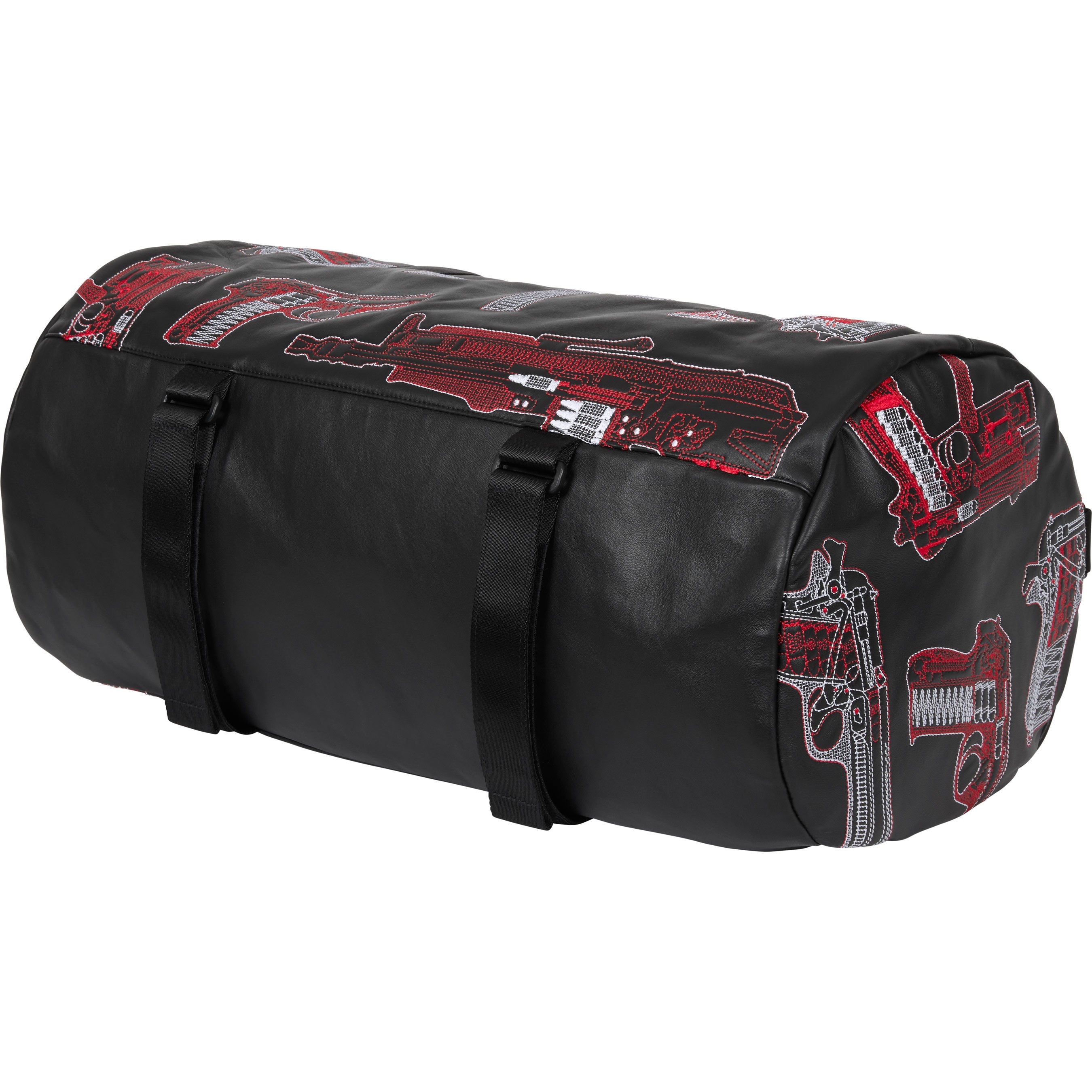 Guns Embroidered Leather Duffle Bag view 7